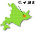 北海道地図（弟子屈町の位置）